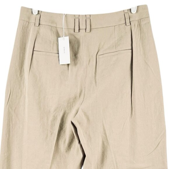 NWT VINCE Women Linen Blend Light Brown Pants w/Pintuck Size 14 Wide Leg $395.00 - Picture 4 of 15